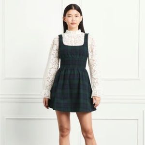 Hill House Green and Black Plaid Mini Dress